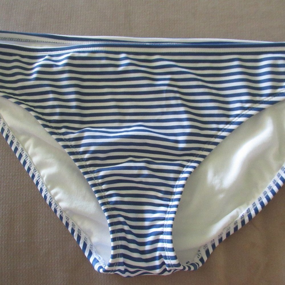 Kona Sol Hipster Bathing Suit Bottom Blue and White Stripe XL NEW